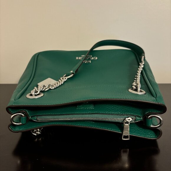 Coach Cammie Green Leather Chain Bucket Shoulder Bag - Picture 5 of 9